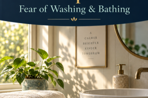Understanding Ablutophobia: Fear of Washing and Bathing guide cover with towels and a sunlit basin