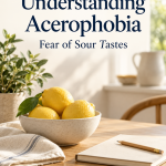 Understanding Acerophobia guide cover with lemons in a ceramic bowl beside a notebook
