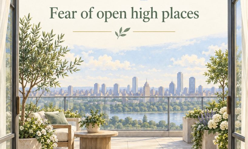 Understanding Aeroacrophobia PDF cover showing a rooftop garden from an interior doorway
