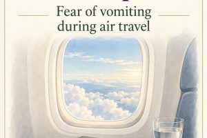 Understanding Aeronausiphobia PDF cover with an airplane window, notebook, and glass of water