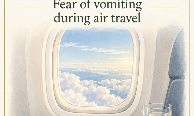 Understanding Aeronausiphobia PDF cover with an airplane window, notebook, and glass of water